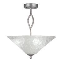 Revo Semi-Flush With 3 Bulbs Shown In Aged Silver Finish With 16