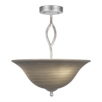 Revo Semi-Flush With 3 Bulbs Shown In Aged Silver Finish With 16