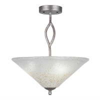 Revo Semi-Flush With 3 Bulbs Shown In Aged Silver Finish With 16