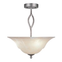 Revo Semi-Flush With 3 Bulbs Shown In Aged Silver Finish With 16