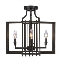 Sky Loft 8 Light Semi-Flush In Dark Granite Finish