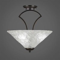 Zilo Semi Flush With 3 Bulbs Shown In Dark Granite Finish With 16