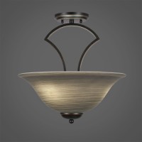 Zilo Semi Flush With 3 Bulbs Shown In Dark Granite Finish With 16