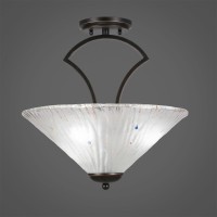 Zilo Semi Flush With 3 Bulbs Shown In Dark Granite Finish With 16