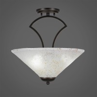 Zilo Semi Flush With 3 Bulbs Shown In Dark Granite Finish With 16