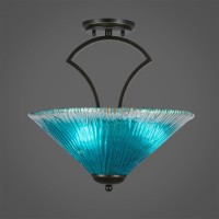 Zilo Semi Flush With 3 Bulbs Shown In Dark Granite Finish With 16