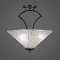 Zilo Semi Flush With 3 Bulbs Shown In Dark Granite Finish With 16