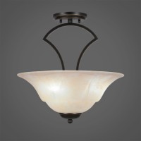 Zilo Semi Flush With 3 Bulbs Shown In Dark Granite Finish With 16