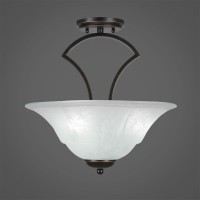 Zilo Semi Flush With 3 Bulbs Shown In Dark Granite Finish With 16