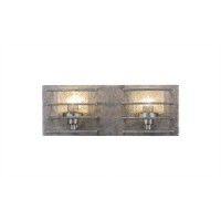 Sky Loft 2 Light Bath Bar In Aged Silver Finish