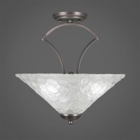 Zilo Semi Flush With 3 Bulbs Shown In Graphite Finish With 16