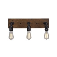 Portland 3 Light Bath Bar With Amber Antique Bulbs