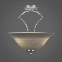 Zilo Semi Flush With 3 Bulbs Shown In Graphite Finish With 16