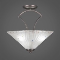 Zilo Semi Flush With 3 Bulbs Shown In Graphite Finish With 16