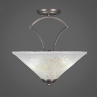 Zilo Semi Flush With 3 Bulbs Shown In Graphite Finish With 16