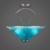 Zilo Semi Flush With 3 Bulbs Shown In Graphite Finish With 16