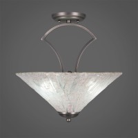 Zilo Semi Flush With 3 Bulbs Shown In Graphite Finish With 16