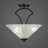 Zilo Semi Flush With 3 Bulbs Shown In Matte Black Finish With 16