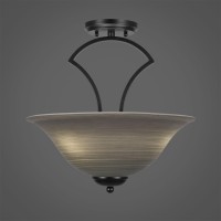 Zilo Semi Flush With 3 Bulbs Shown In Matte Black Finish With 16