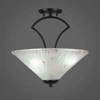 Zilo Semi Flush With 3 Bulbs Shown In Matte Black Finish With 16