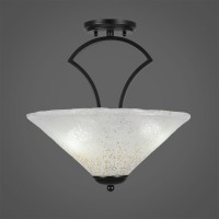 Zilo Semi Flush With 3 Bulbs Shown In Matte Black Finish With 16