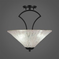 Zilo Semi Flush With 3 Bulbs Shown In Matte Black Finish With 16