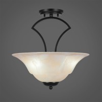 Zilo Semi Flush With 3 Bulbs Shown In Matte Black Finish With 16