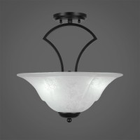 Zilo Semi Flush With 3 Bulbs Shown In Matte Black Finish With 16