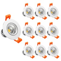 Lightingwill 2Inch Led Dimmable Downlight 3W Cob Recessed Ceiling Light Warm White 3000K3500K Cri80 25W 220Lm Halogen Bulbs