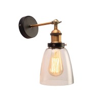 Warehouse Of Tiffany Whse Of Tiffany Ld5012 Barbara 1-Light Glass Edison Wall Lamp, Clear, 14