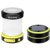 Kizen Solar Lantern Collapsible Led Camping Lantern Rechargeable Solar Usb Portable Lamp And Phone Charger For Emergency