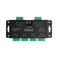 Supernight Led Pixel Strip Amplifier Signal Data Spi Repeater For Ws2801 Ws2811 Ws2812B Ws2813 Ws2815 Sk6812 Sk9822 Addressable Rgb Light Strip Dream Color Programmable Rope Lighting 5V-24V Sp901E