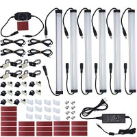 Under Cabinet Led Lighting Kit Plug In Or Hardwired, 6 Pcs 12 Inches Cabinet Light Strips, 2000 Lumen, Super Bright, For Kitchen Cabinets Counter, Closet, Shelf Lights, 31W, Warm White (6 Bars Kit)