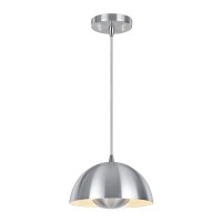 Aspen Creative 61065-1 Aluminum Finish One-Light Led Pendant, 1 Light-10 Diameter