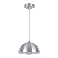 Aspen Creative 61065-1 Aluminum Finish One-Light Led Pendant, 1 Light-10 Diameter