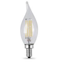 Feit Electric - Decorative Clear Glass Filament Led Dimmable 60W Equivalent Soft White (2700K) Flame Tip Chandelier Bulb, Pack Of 2 (Bpcfc60/827/Led/2)