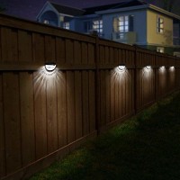 Othway Solar Fence Post Lights Wall Mount Decorative Deck Lighting, Black, 4 Packs