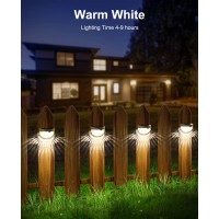 Othway Solar Fence Post Lights Wall Mount Decorative Deck Lighting White 4 Packs