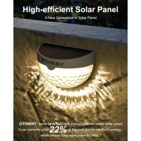 Othway Solar Fence Post Lights Wall Mount Decorative Deck Lighting White 4 Packs