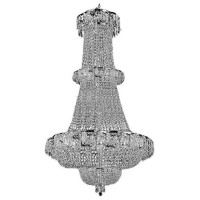 French Empire Crystal Chandelier Chandeliers Lighting, Silver, H50 X Wd30, 21 Lights,