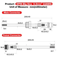 Btf-Lighting 5 Pin Electrical Connector 22Awg Ip65 Male Female Connector 7.87In/20Cm Extension Cable For Car,Truck,Boat,Indoor/Outdoor Led Strip Lights/String 22Mm Nut Big Size 5 Pairs