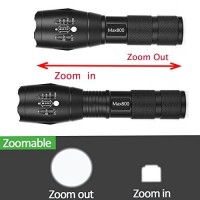 2 Pack Led Tactical Flashlight Water Resistant Military Grade 2000 Lumens 5 Modes Zoom Function Ultra Bright Torch