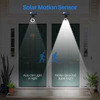 Solar Motion Lights Outdoor 1400-Lumen Led Spotlight 9-Watt(130W Equ.) Solar Flood Security Lights For Garden Driveway Patio Yard Path Porch Deck, 100-Week 100% Free Replacement