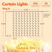 Twinkle Star 300 Led Curtain String Lights 12 Modes Fairy Hanging Lights For Bedroom Wedding Party Home Garden Outdoor In