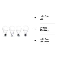 Philips 464867 Led A19 Sceneswitch Color Change Light Bulb: Daylight/Soft White/Warm Glow (60-Watt Equivalent), E26 Base, 4-Pack