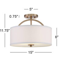 Possini Euro Design Halsted Modern Industrial Close To Ceiling Light Semi Flush Mount Fixture 15