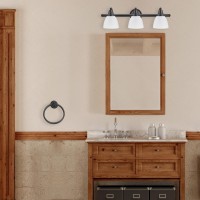 Globe Electric 51227 Jayden 5Piece Allinone Bathroom Set Oil Rubbed Bronze 3Light Vanity Light With Frosted Glass Shades