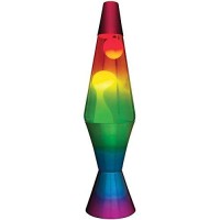 Lifespan Brands Llc Handpainted Rainbow Lava Lamp W/Aluminum Base & Cap Multi-Color Glass Globe