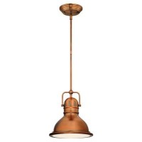 Westinghouse Lighting 63084B One-Light Led Mini Pendant Washed Copper With Frosted Prismatic Lens