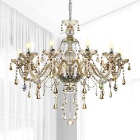 Ridgeyard 10Light Crystal Chandelier Cognacchampagne Modern Chandelier K9 Crystal Candle Pendant Ceiling Lighting Fixture Cha